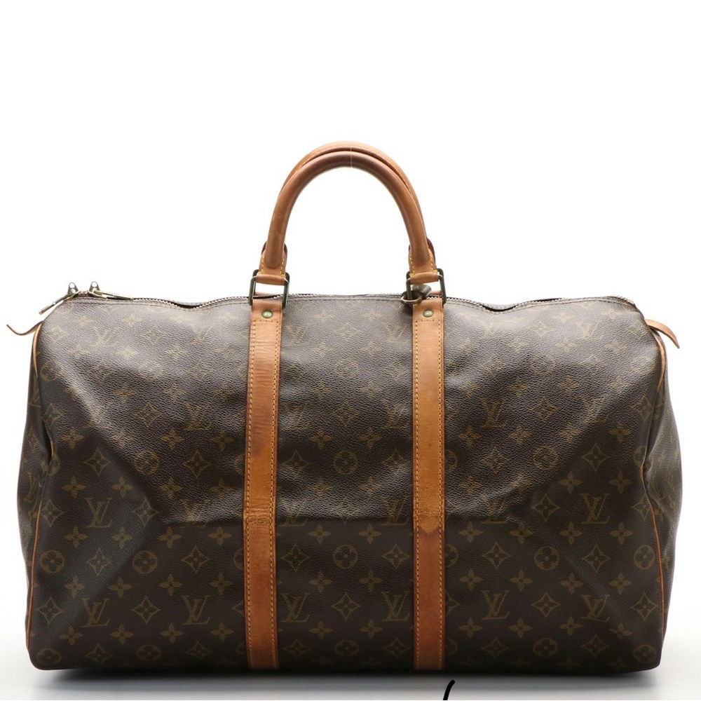 Louis Vuitton LV50 Keepall Monogram Tote Travel Duffle Bag